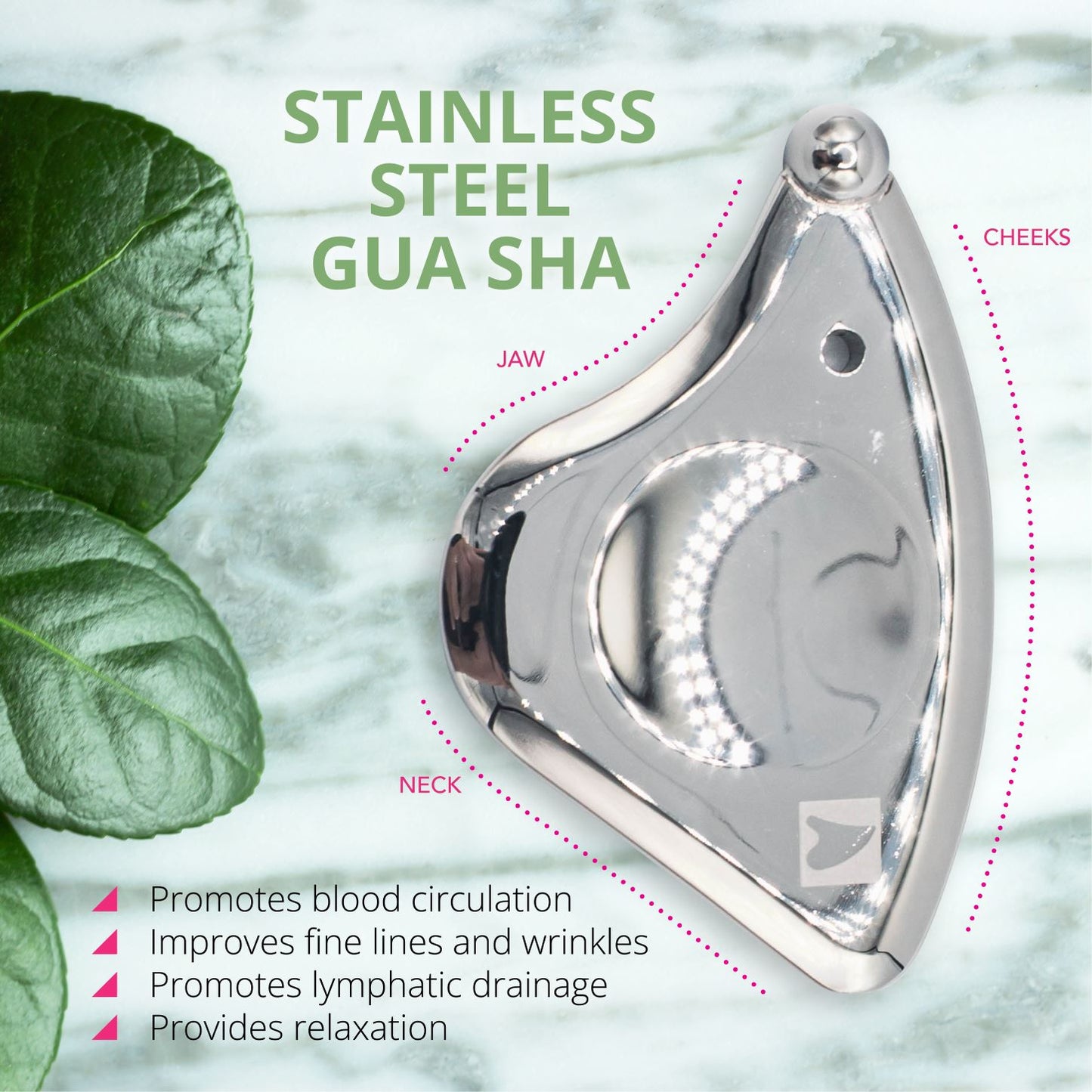Gua Sha Facial Tools Beauty Trifecta Kit with Stainless Steel Face Roller Massager, Dry Brush, Upgrade from Your Jade Roller Stone Guasha Tool, Beauty Tools Accessories
