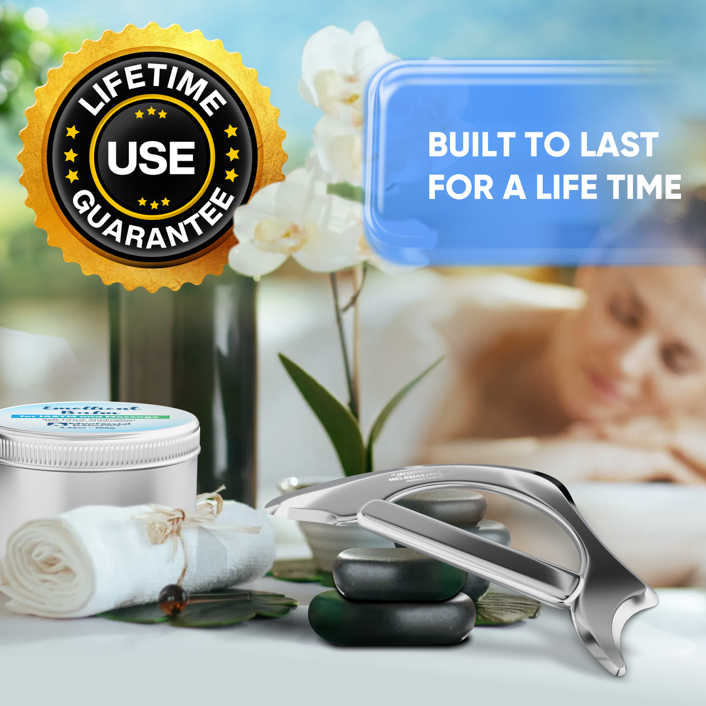 (Ergo Tool) Professional Muscle Scraper - Patented IASTM Massage Tool for Physical Therapy, GuaSha Tool for Body Myofascial Release - Medical Grade 304 Stainless Steel